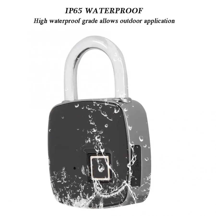 

Smart Fingerprint Padlock Recognition Safe Keyless Security Anti-Theft Padlock Waterproof Door LockOn Salel HOT