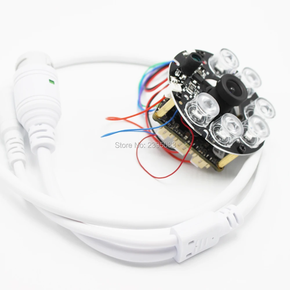 Мини-модуль ip-камеры с 6LED белым ночным видением и широкоугольным объективом 2,8 мм cctv cam