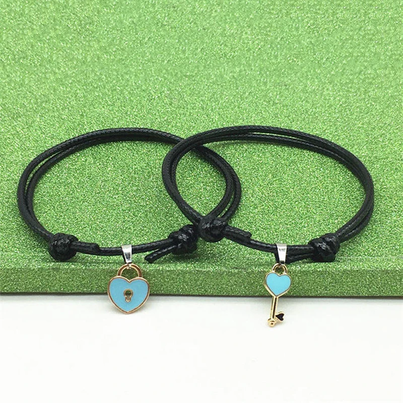 2 шт./лот Новое поступление браслет для пар из сплава с брелоком в виде сердца