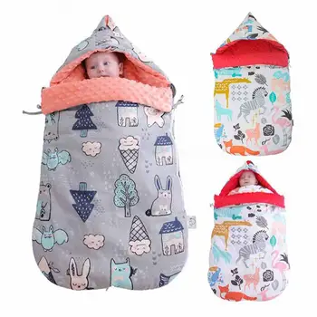 

Newborn Baby Sleeping Bag Warm Winter Thicken Sleeping Bag Swaddle Wrap Outdoor Stroller Cover Blanket Shoulder Protector