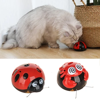 

Plastic Fast Moving Micro Robotic Bug Entertaining Battle Toys For Cats Pet Realistic Ladybug Ladybird Electronic Mouse Beetle