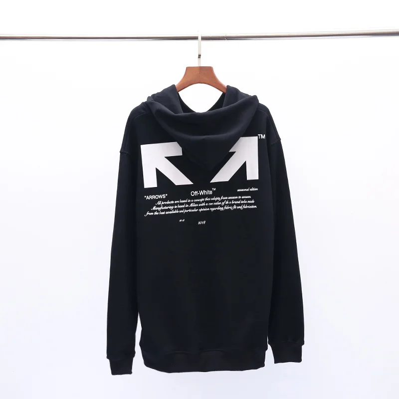 19ss Off-White OW "03" стрела для мужчин и женщин унисекс для влюбленных Модная хлопковая Повседневная Толстовка с капюшоном свободная Куртка Пуловер