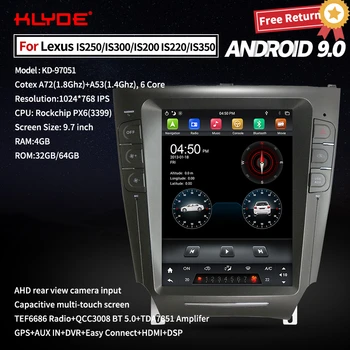 

Klyde Android 9 GPS Navi Tesla Style Screen Video Car Radio Multimedia Player For Lexus IS250/IS300/IS200 IS220/IS350 2005-2012