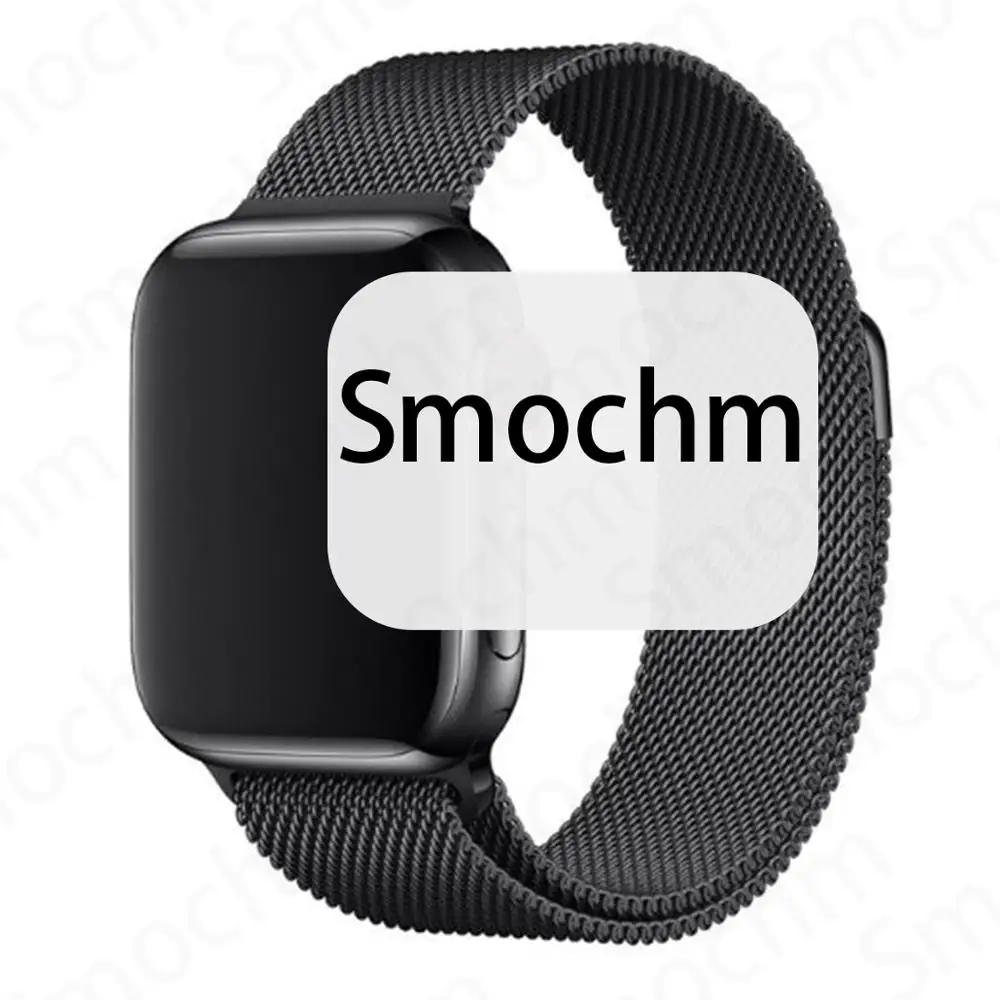 Smochm IWO 8 Plus 1:1 MTK2502C Беспроводное зарядное устройство Bluetooth Смарт часы обновление IWO 9 IWO8 Smartwatch 44 мм серия 4 для Apple Watch - Цвет: Black BlackMilane