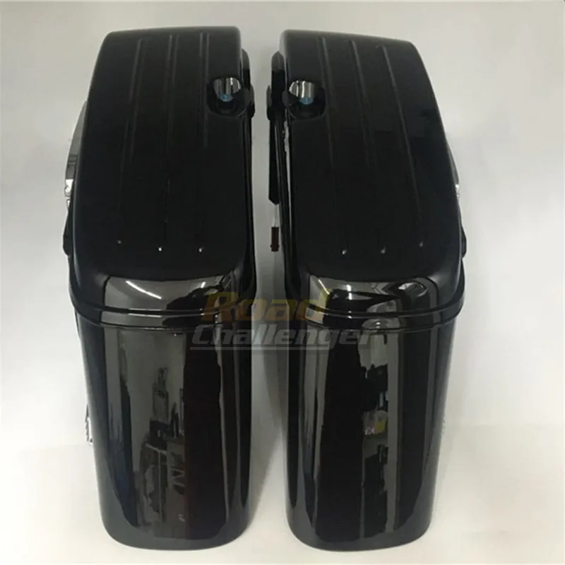 Мотоциклетная коробка для багажа чехол 1 пара ABS черный Жесткий сумки для Harley Touring модифицированный