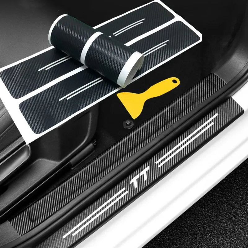 4 шт. наклейки для Audi A4 B5 B6 B7 B8 B9 A3 8P A5 A6 C6 C5 C7 A1 A7 A8 Q2 Q3 Q5 Q7 TT защитные на дверные пороги
