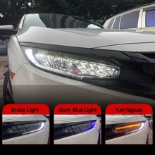 2 шт. автомобилей головной светильник для Honda Civic 10th HID светодиодный головной светильник s с движущимися поворота светильник налобный фонарь светодиодный DRL Передняя лампа