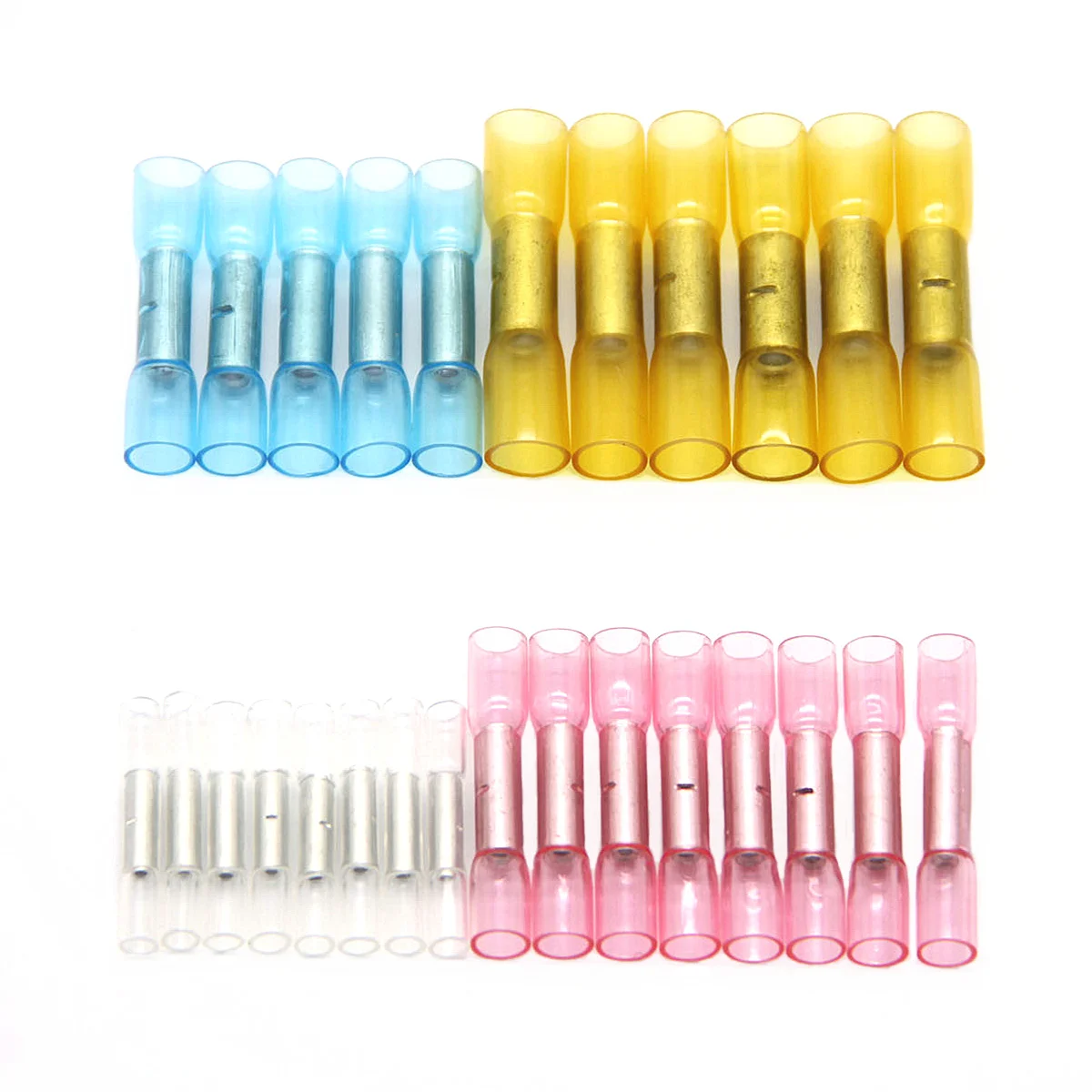 

200/50/25/10PCS Heat Shrink Terminal Insulated Butt Electrical Splice Wire Connectors Cable Crimp Terminal Connector Kit