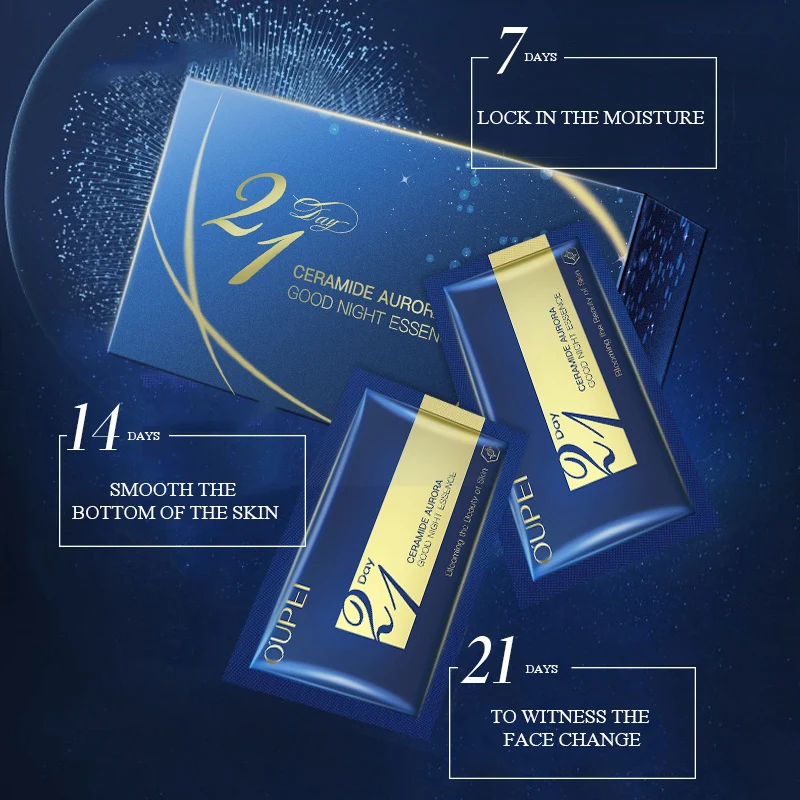 21 шт. Ceramide Aurora сыворотка Good Night Essence Сыворотка для лица Успокаивающая Увлажняющая увлажнение с осветляющим эффектом Усадочные поры кожи уход