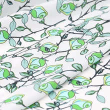 114 см шириной 16 мм зеленая Роза Печать Тонкий шелковый креп де шин ткань для летнего платья куртка брюки B206