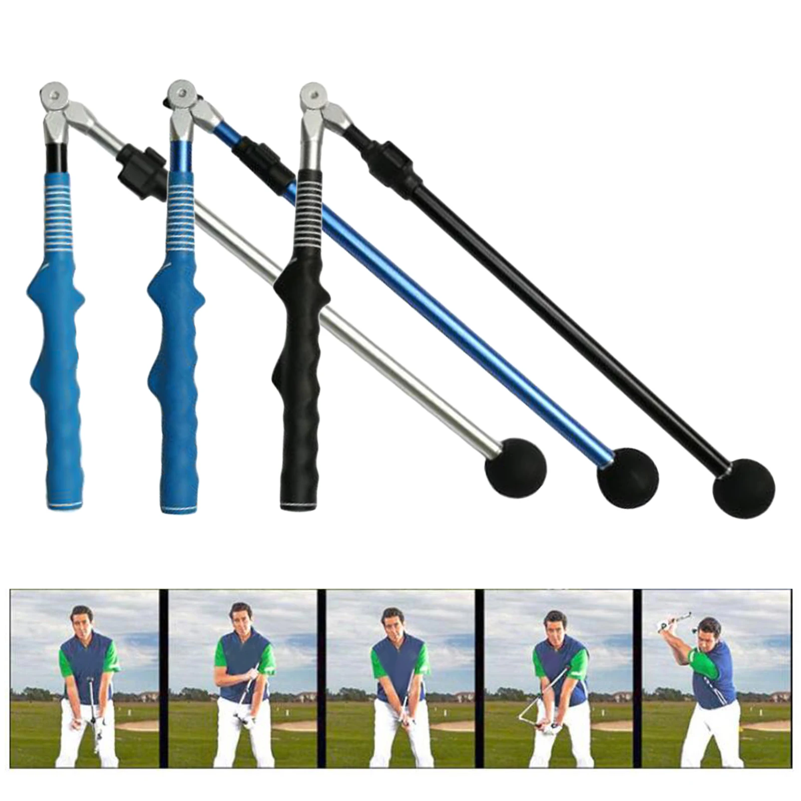 Folding Golf Swing Trainer Stick Posture Corrector Practice Swing