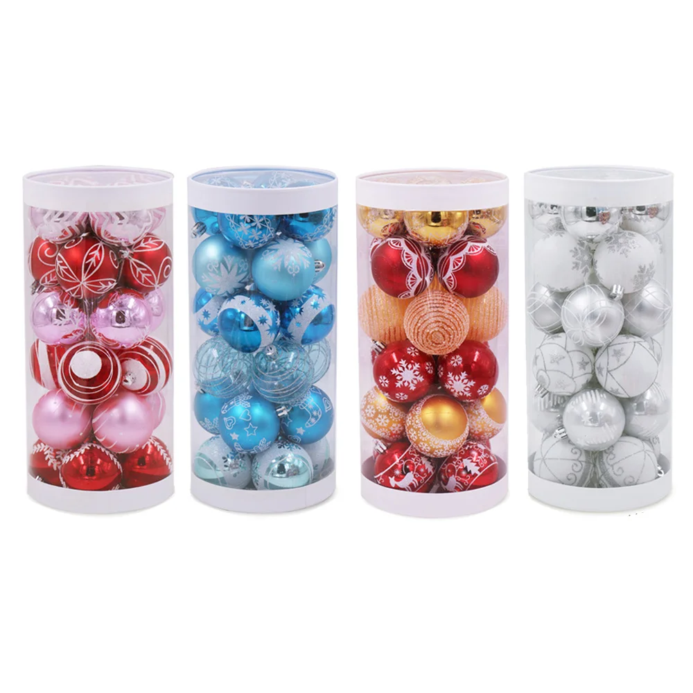 24x Pendant Christmas Balls Ornaments For Home Xmas Tree Gift Party Decoration