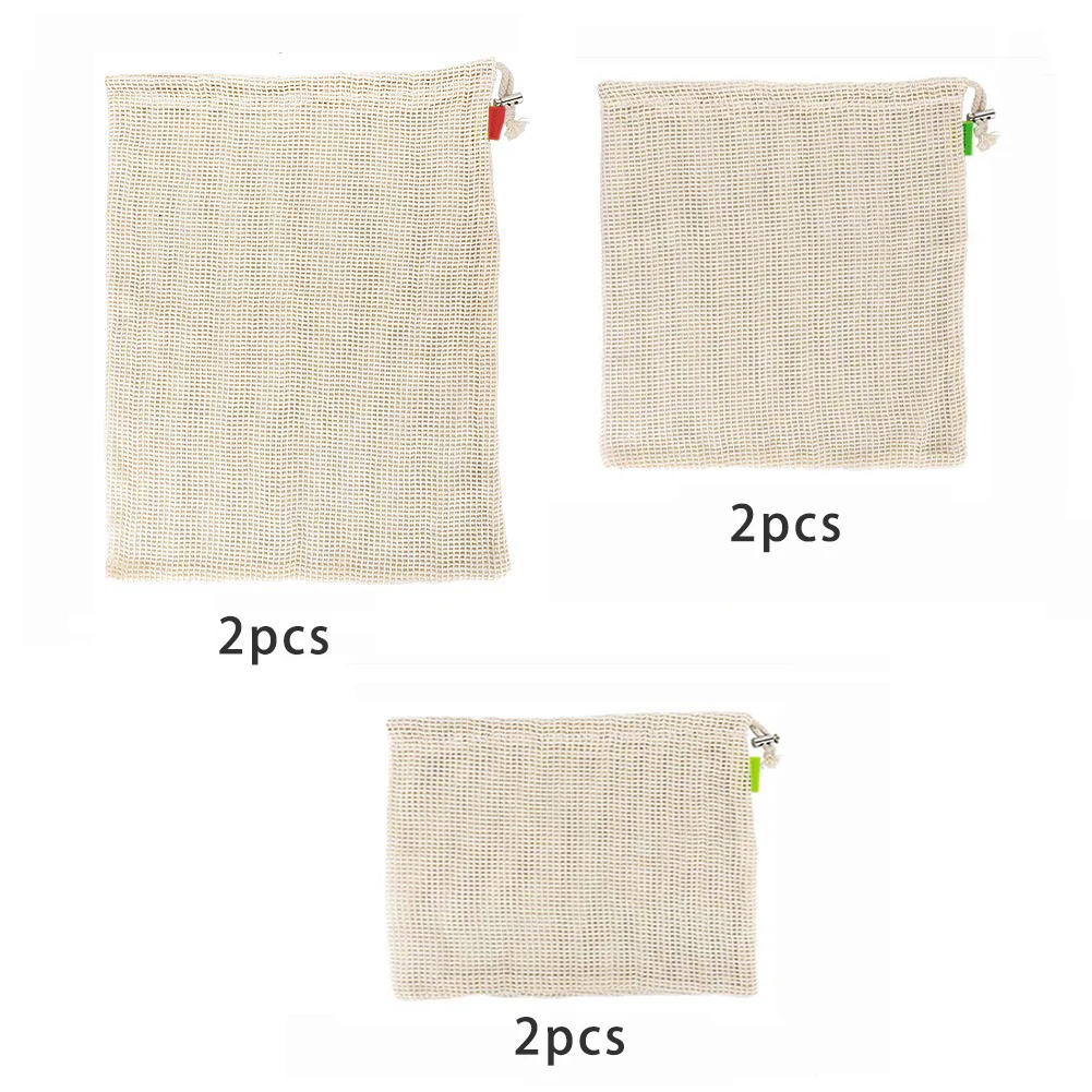 2S 2M 2L 6PCS 9/12 шт овощи фрукты сумка, сумка для хранения, многоразовые мешки продукции, экологичный, органический хлопок сетчатые мешки для биоразлагаемый Кухня - Цвет: 2S 2M 2L 6PCS