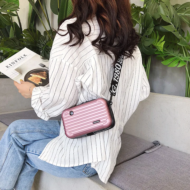 

Carry-On Suitcase Women Suitcase Box Shape Crossbody Shoulder Bag Mini Square Bag AIC88
