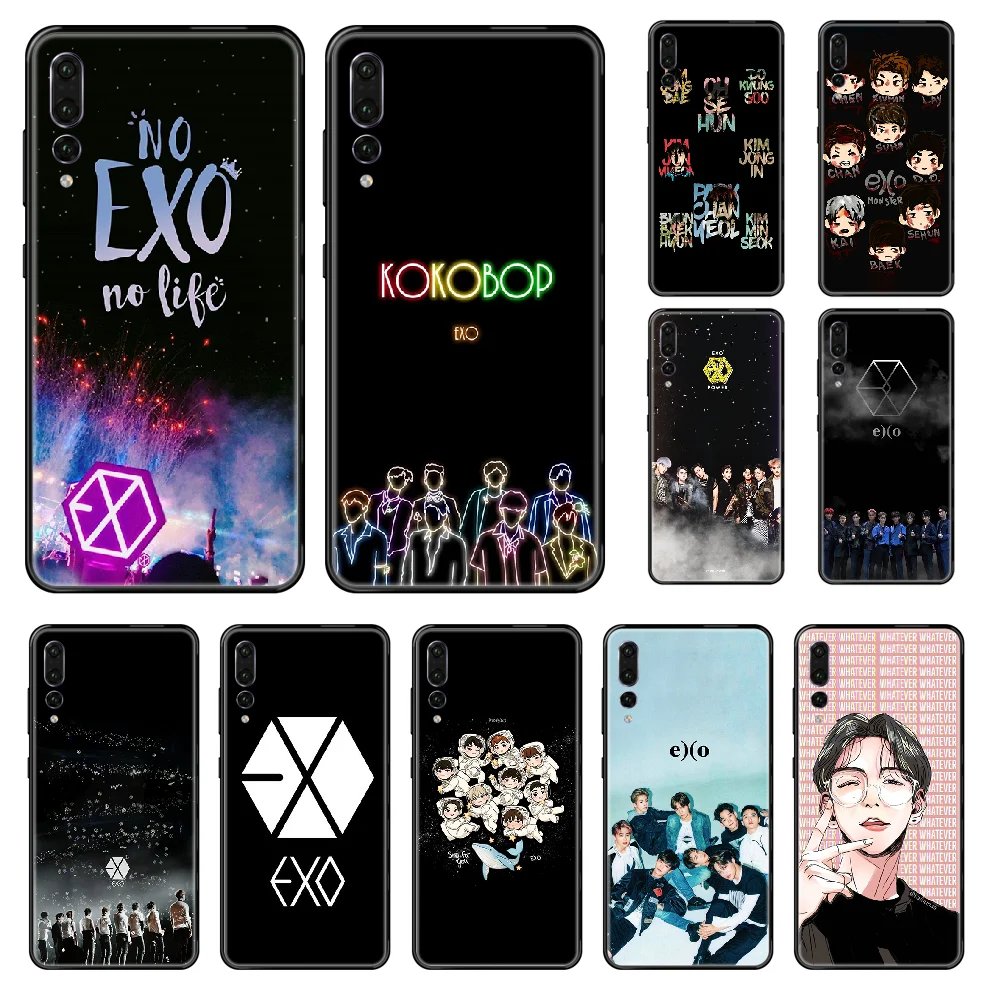 Чехол KPOP EXO для телефона Huawei P 8 10 20 30 Smart Plus 2019 Z Lite Pro 2017 чехол с черным рисунком