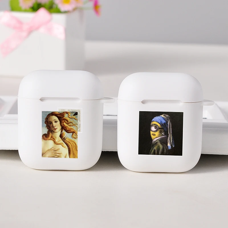 

Cute Cover For Apple airpods Cartoon Funny Statue Art Wireless Bluetooth Earphone Case For Airpods 1/ 2 Soft Protective Cases
