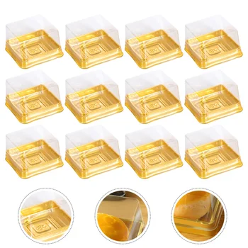 

1 Set 100Pcs Plastic 50g Square Egg-Yolk Puff Packing Box Moon Cake Box