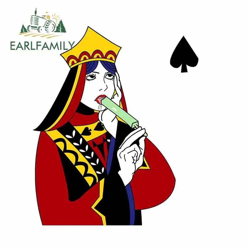 

EARLFAMILY 13cm x 13cm Funny Playing Cards Funny Car Stickers RV VAN 3D DIY Fine Decal Bumper Trunk Truck Graphics Accessories