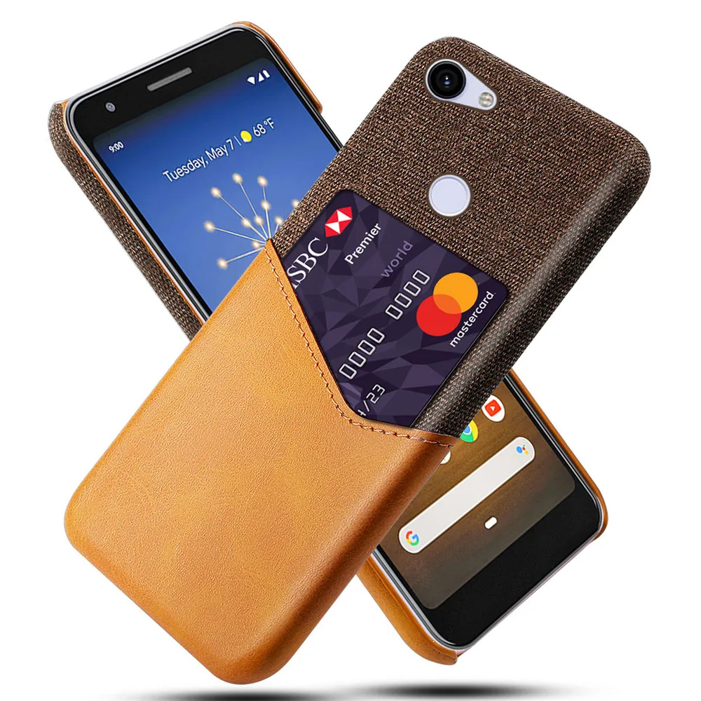 Luxury PU leather case for Google Pixel 3A XL, fabric case with card slots, for Google Pixel 3A 3