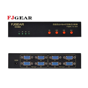 

vga switch splitter 4 in 4 out VGA Switch Splitter 4 in 4 out Support 1920*1440 250MHz for PC Monitor TV Projector Metal