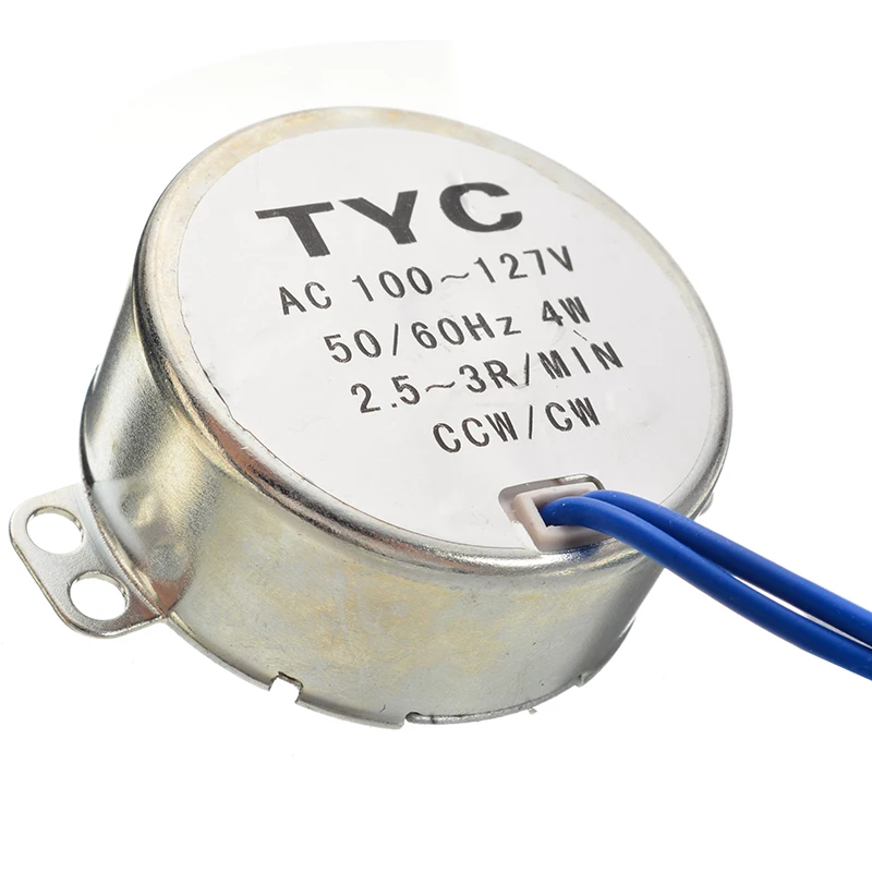 1 шт. Проигрыватель Синхронный двигатель CCW/CW направление 4W 50/60Hz 2,5-3 оборотах переменного тока 100-127V Электрический Синхронные двигатели для вентилятор сжечь печь