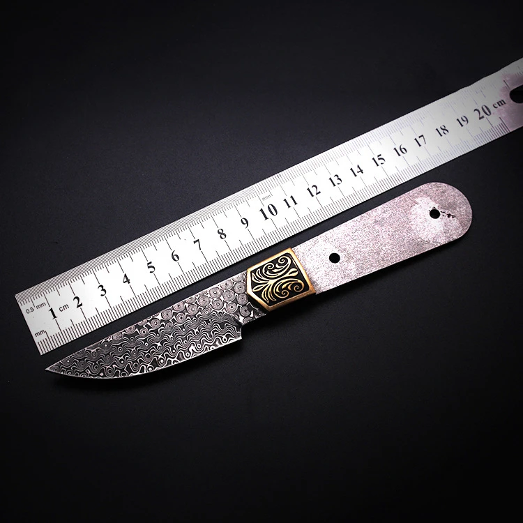 Details about / New Rose striated Damascus Steel fixed Blade Semi-finished Handmade DIY