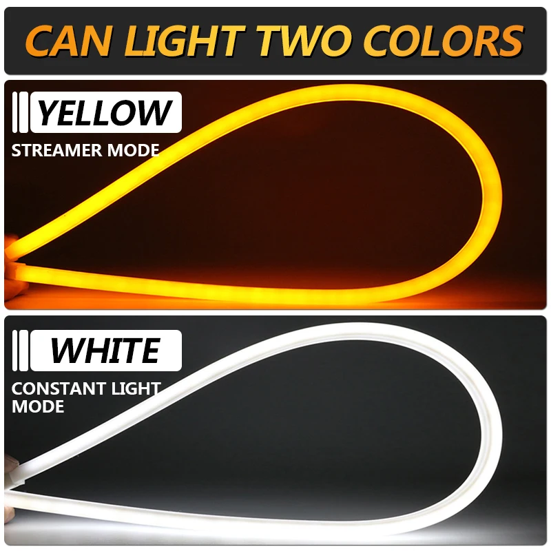 

2pcs For Mercedes Benz W201 W209 W202 W220 W204 W203 W210 W211 Car Flexible DRL Daytime Flow Strip Light Turn Signal Light