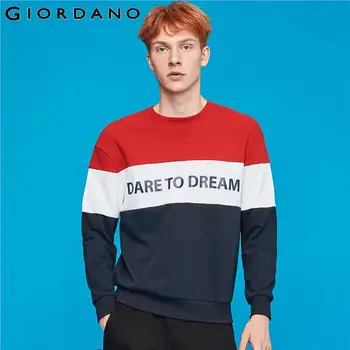 

Giordano Men Sweatshirt Letter Printed Contrast Loose Sweatshirt Medium Thickness Soft Sudaderas Para Hombre 01099780