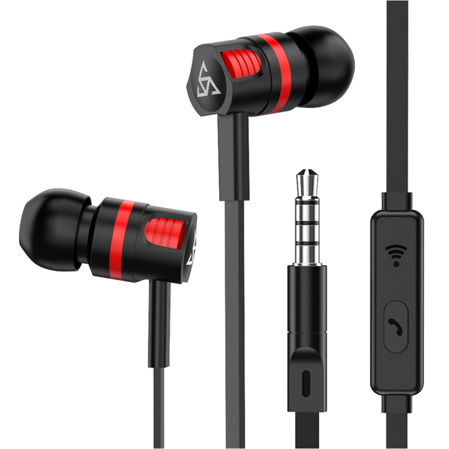 Gaming Headset Wired Earphones In Ear 3.5mm For Computer iPhone Samsung PC Earbuds Bass Stereo Sport Handfree With Mic