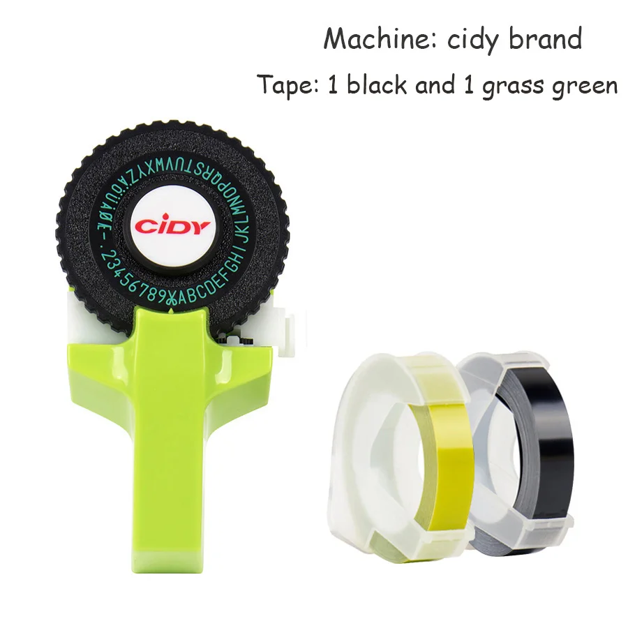 CIDY бренд для MoTex E101 принтер мини DIY Ручная для dymo 3D тиснение ручная лента ручная машинка надпись машина - Цвет: grass green machine