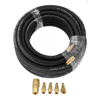 

15M Flexible Rubber Pneumatic Air Hose with 5-Piece Compressor Accessory Kit Tool Air Compressor Kit