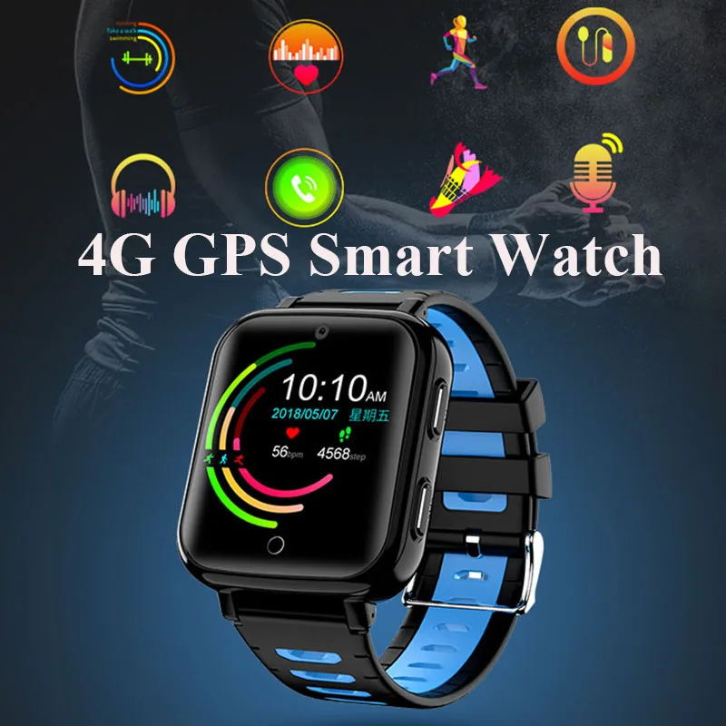 Смарт часы для детей IP68 GPS 4G Sim Wi Fi Android мужские с камерой 1000 мАч большой