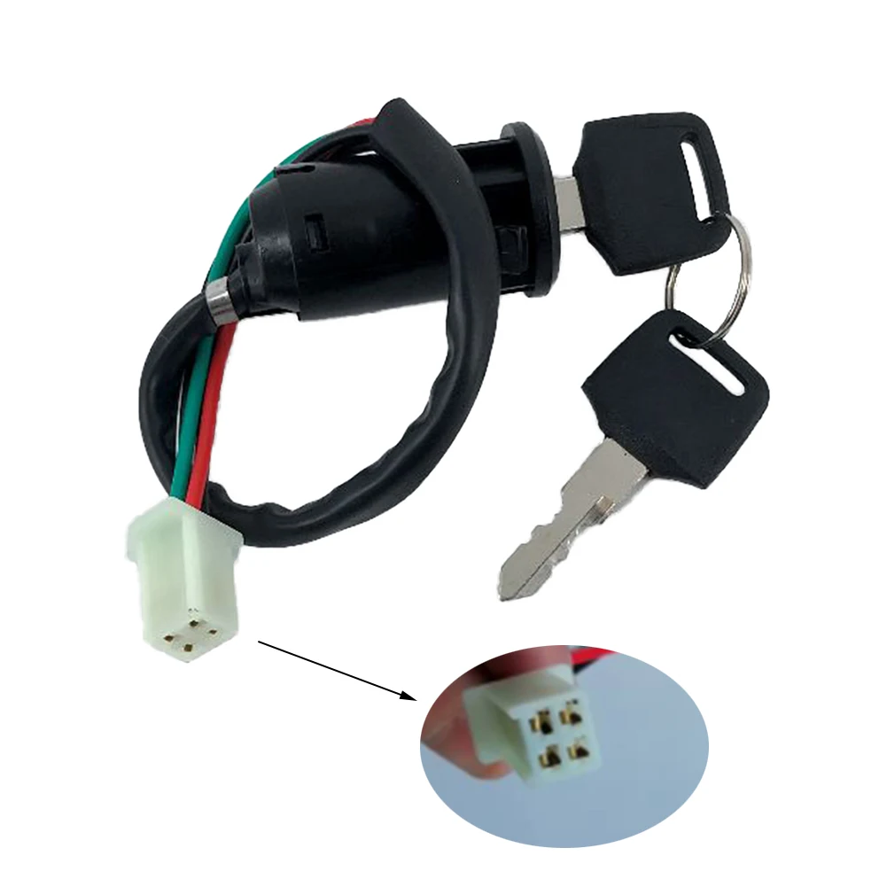 

4 Wire Pin Universa Motorcycle ATV Ignition Switch Keys On-off Go Kart ATVs Quad Dirt Bike Scooter Moped Ignition Lock