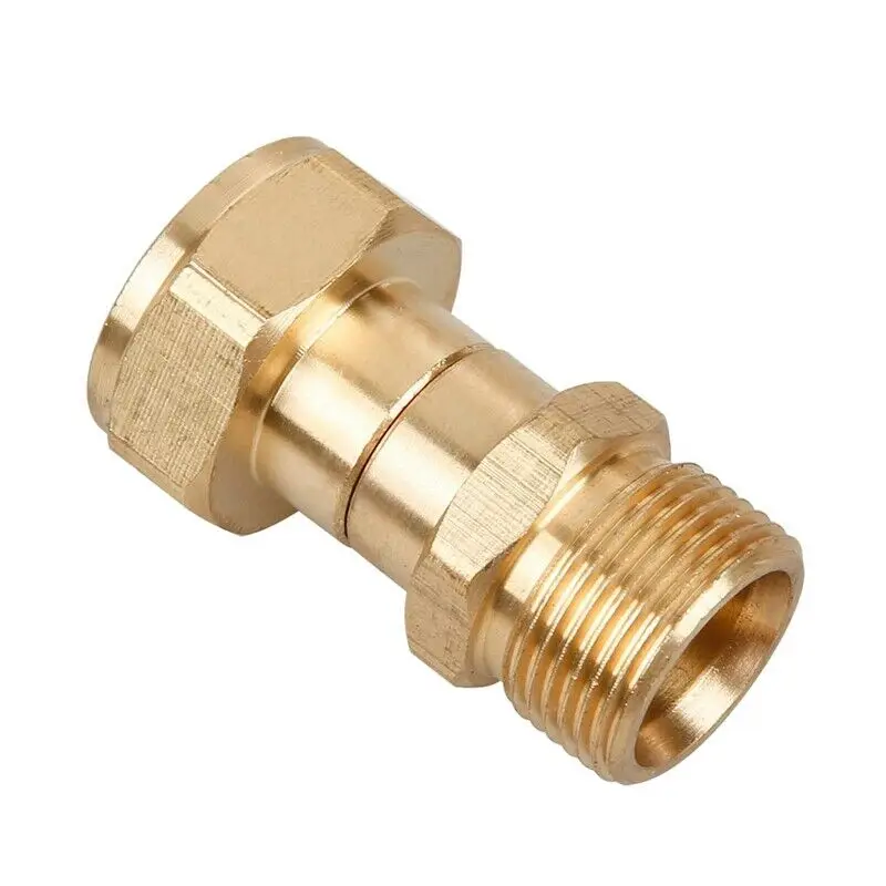 Brass High Pressure Washer Swivel Joint Connector Hose Fitting M22 14mm Thread 360 Degree Rotation Hose Sprayer Connector