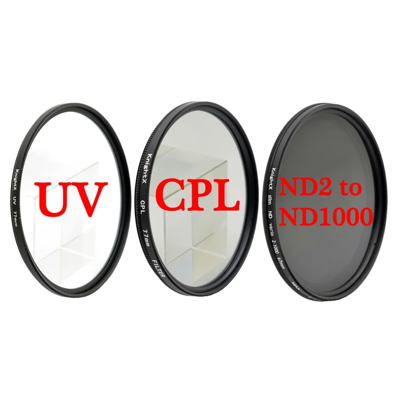KnightX UV CPL ND Star variableND2-1000 фильтр для canon nikon d5100 700d фото 50d d70 49 мм 52 мм 55 мм 58 мм 62 мм 67 мм 72 мм 77 мм - Цвет: UV CPL ND2-1000