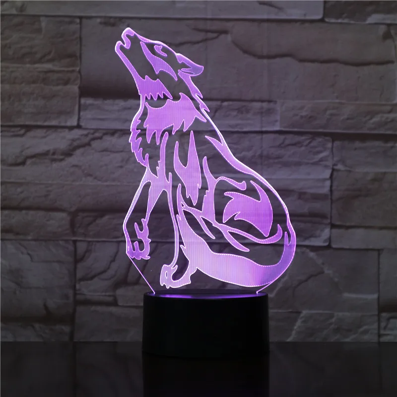 VCity Wolf серии 3D Визуальный светильник светильники-ночники в виде животных сенсорный датчик детские подарки для малышей абстрактный акриловый Lamparas USB светодиодный иллюзия