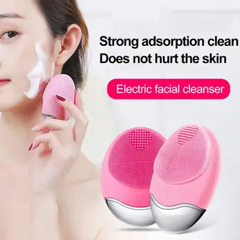 

New Wireless Charge Electric Beauty Instrument Waterproof Bamboo Charcoal Silicone Facial Cleansing Brushes Machine Dropshipping