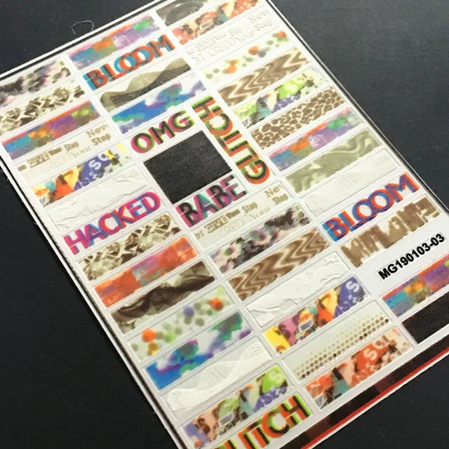 Newest MG505-02 lable design nail stickers 3d Japan Korea style nail decals self-adhesive DIY nail decoration tools 03