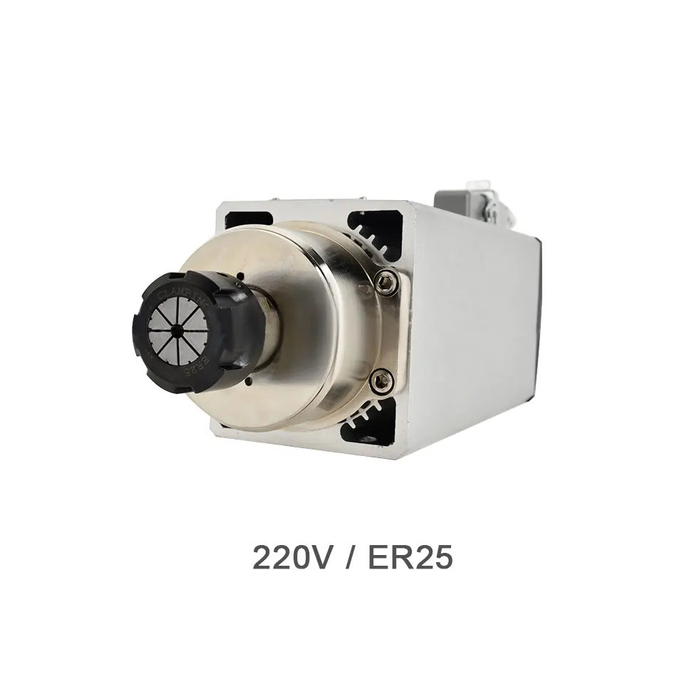 220V ER25 Daedalus 4.5KW CNC 3 подшипниковый шпиндель ER25/ER32 18000/24000 об/мин мотор шпинделя с воздушным охлаждением квадратный гравировальный и фрезерный шпиндель - Цвет: 220V ER25
