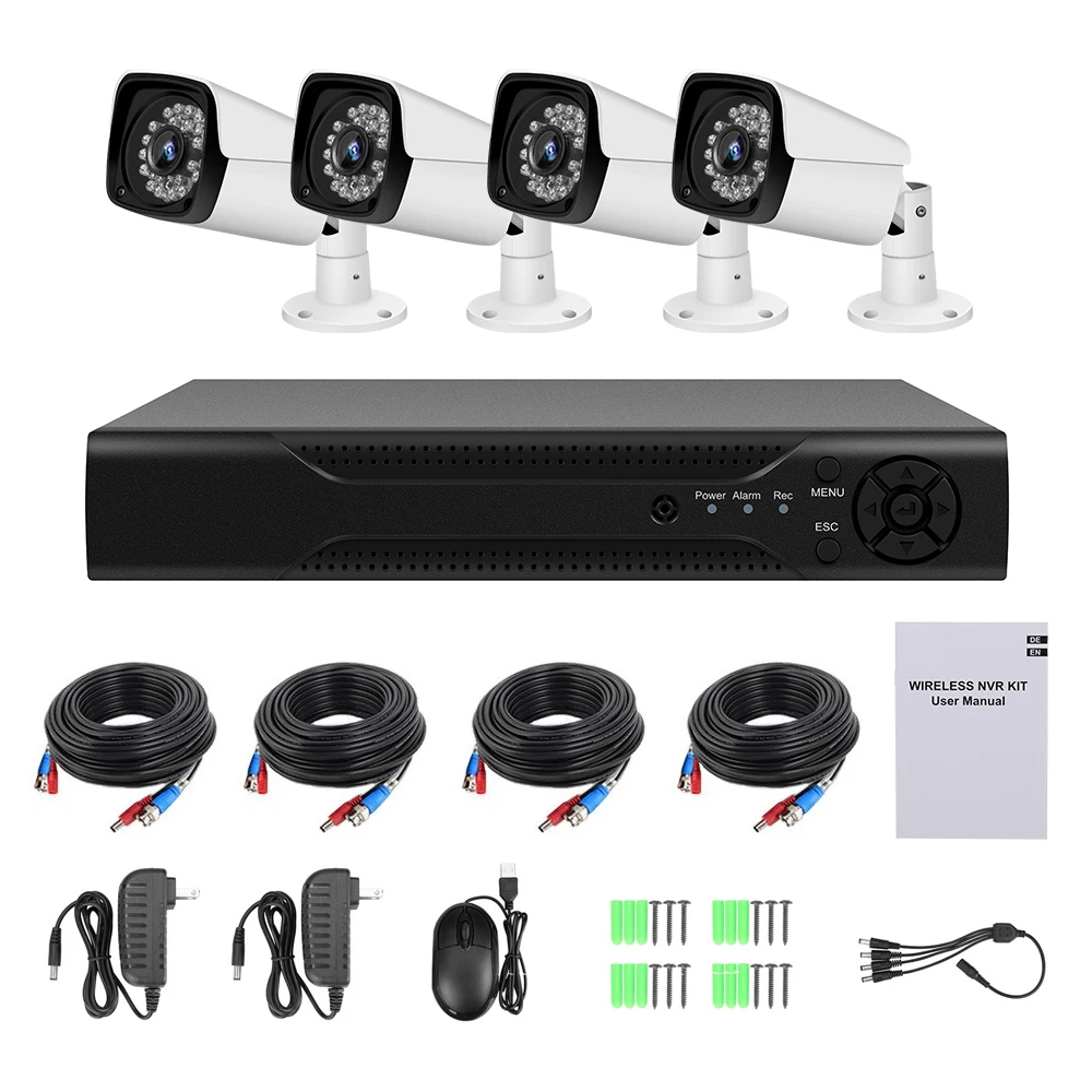Расширяемый 8CH 1080P Wi-Fi, для наблюдения DVR Kit Беспроводной видеонаблюдения Камера Системы 4 шт. 2MP всепогодный IP Камера Ночное видение