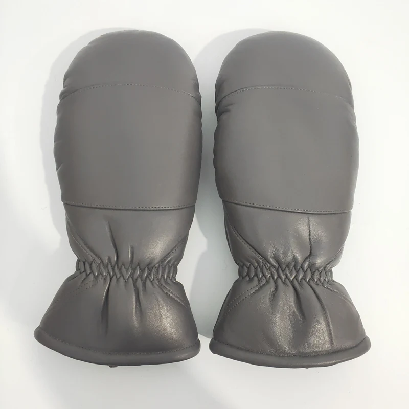 Frau Leder handschuhe Schaffell Boxen Handschuhe Biegen Outdoor Verdicken Warme Winter Handschuhe Doppel Warme Sport handschuhe Übergroßen größe – Detail 4