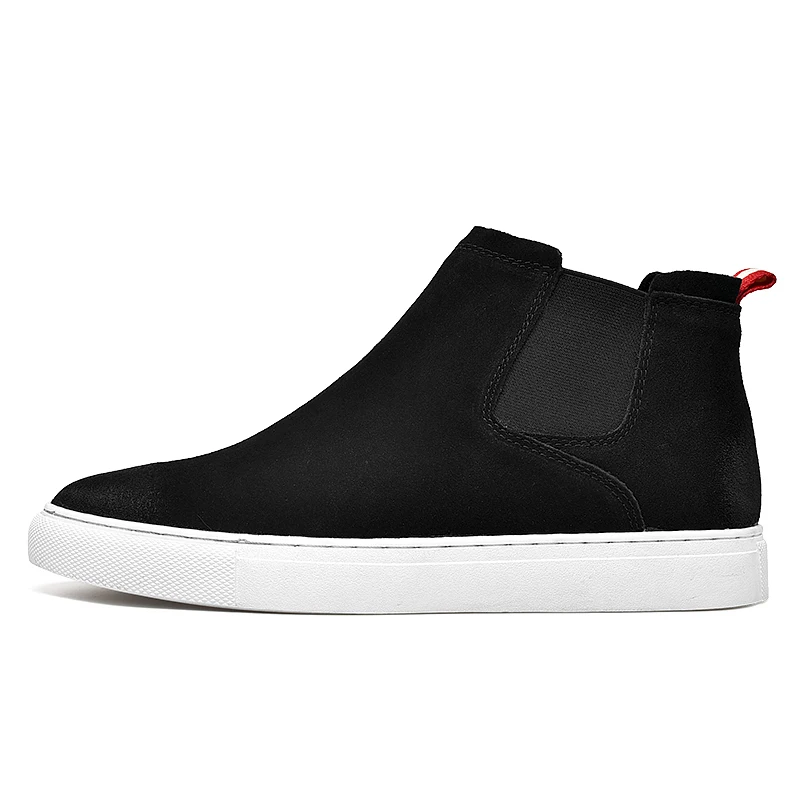 Winter Mens Ankle Flat Fashion Cow Suede Chelsea Boots Men New Designer Black Botas Botines Bottes Homme Bottine men chelsea boots