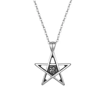 

BONISKISS New 2020 Fashion Style Gothic Pentacle Star Pentagram Pendant Necklace for Men Five Pointed Star Jewelry Wholesale