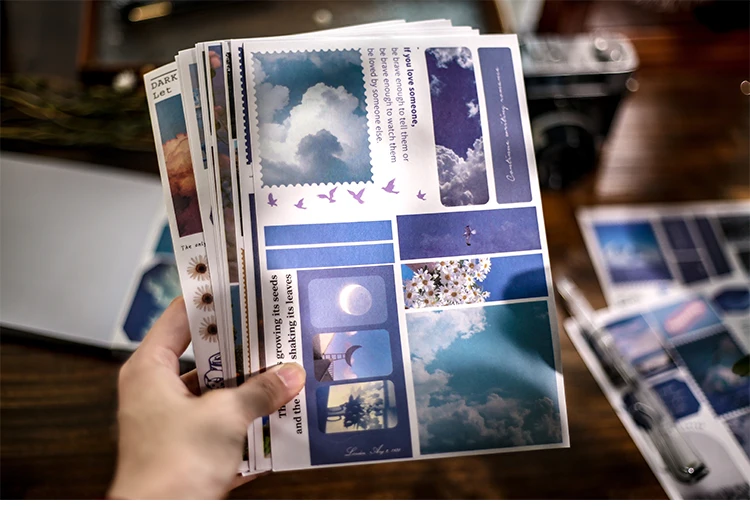 Dimi 50Sheets Retro Blue moon Seriers Magazine Sticker Book Decor Scrapbooking DIY Journal Washi Paper Creative Vintage Memo Pad Dimi 50Sheets Retro Blue moon Seriers Magazine Sticker Book Decor Scrapbooking DIY Journal Washi Paper Creative Vintage Memo Pad