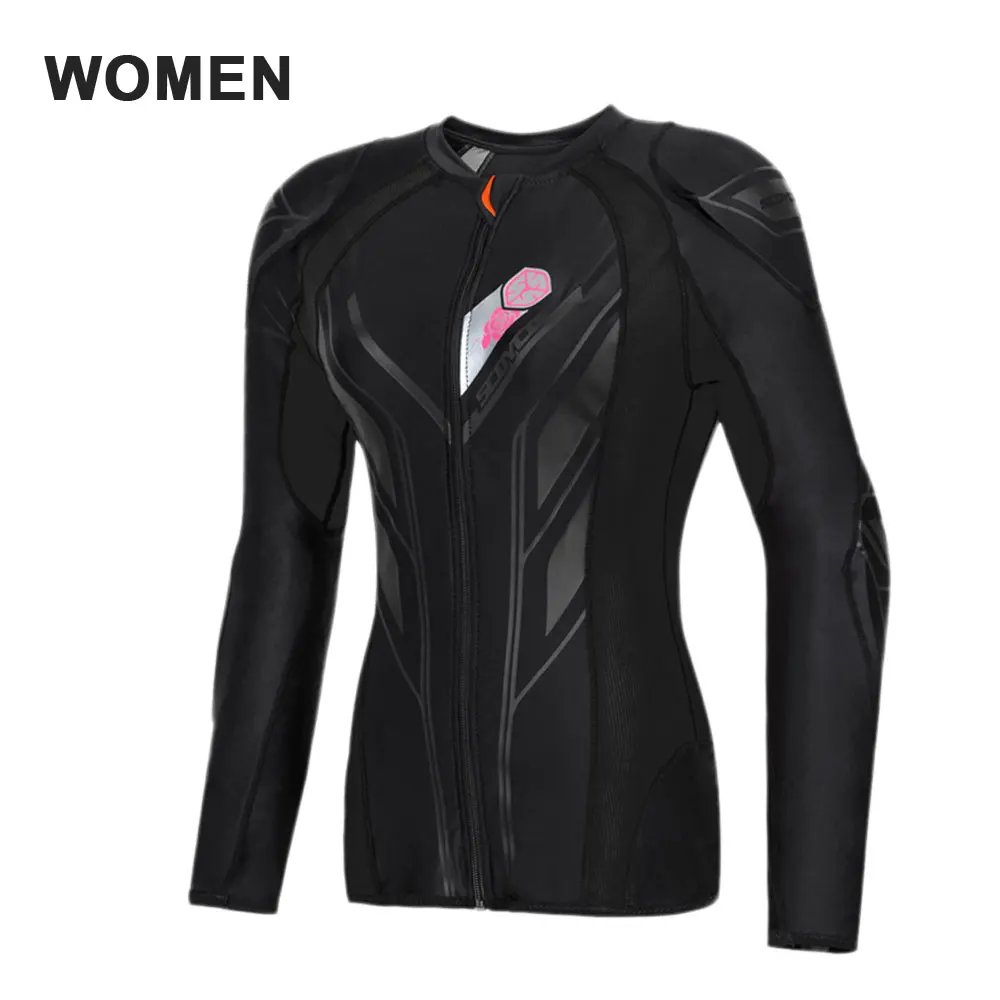 SCOYCO мотоциклетная куртка Chaqueta Moto защита для мотокросса Мото куртка броня для мотокросса гоночная броня для мужчин и женщин - Цвет: Women Black
