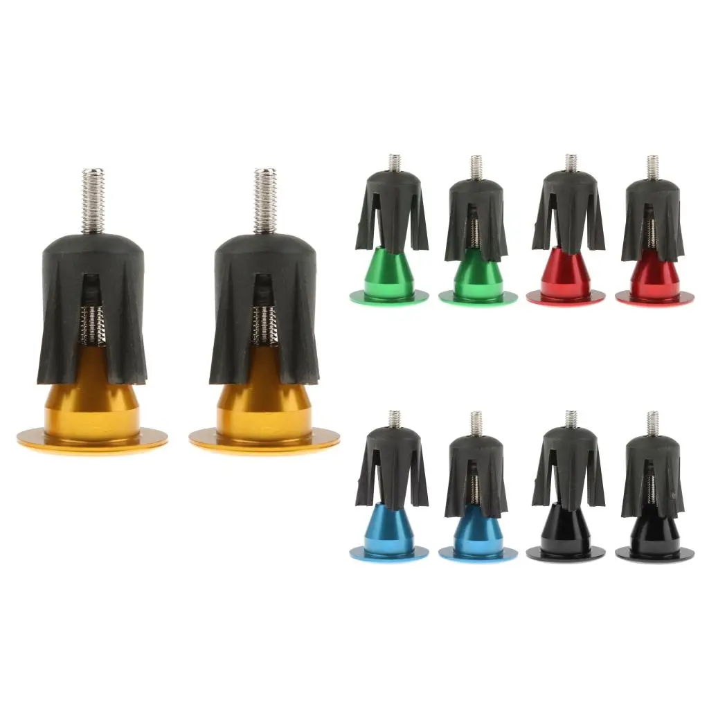 Colorful Aluminum Bike Bicycle Cycling Handlebar Grips Handle Bar Cap End Plugs - One Pair - Black/Red/Gold/Blue/Green