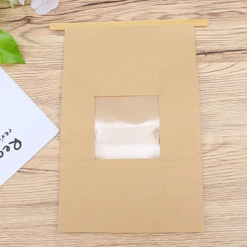 

50pcs Sealing Bag Free-standing Kraft Paper Self-sealing Durable Practical Stand up Bags Sealing Bag for Grain Nuts