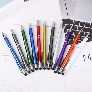 

11 Color Universal Metal Touch Screen Ballpoint Pen With Pen Clip Stylus Pen Tablet Ball Pen for Tablet iPad Cell Phone Writing