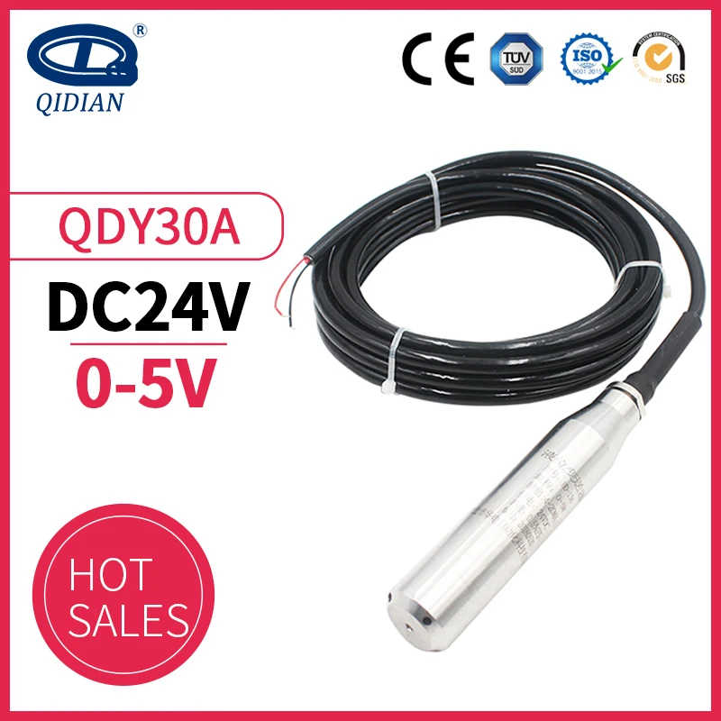 

QDY30A 0-5V DC24V water level sensor liquid level iquid level sensor in metal tank transmitter sensor oil tank level sensor