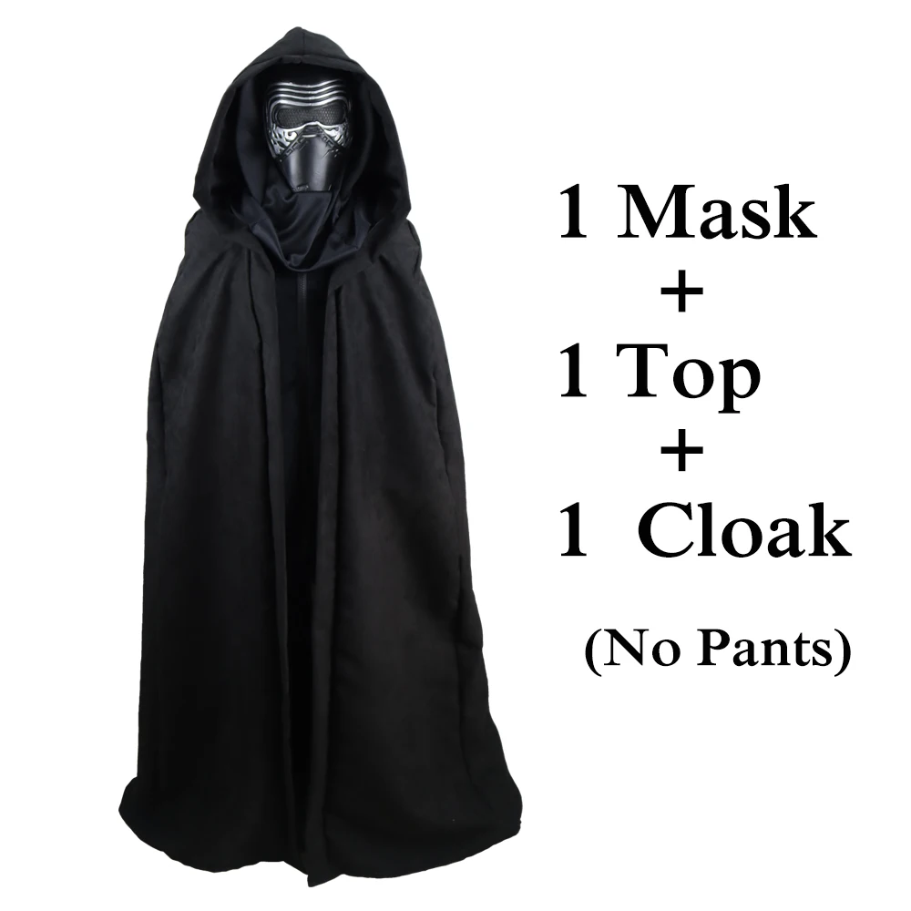 kids set costume Звездные Войны Кайло Рен костюм косплей маски взлет Скайуокера латексный шлем для взрослых/детей Хэллоуин Карнавальный костюм реквизит люкс - Цвет: kids set costume